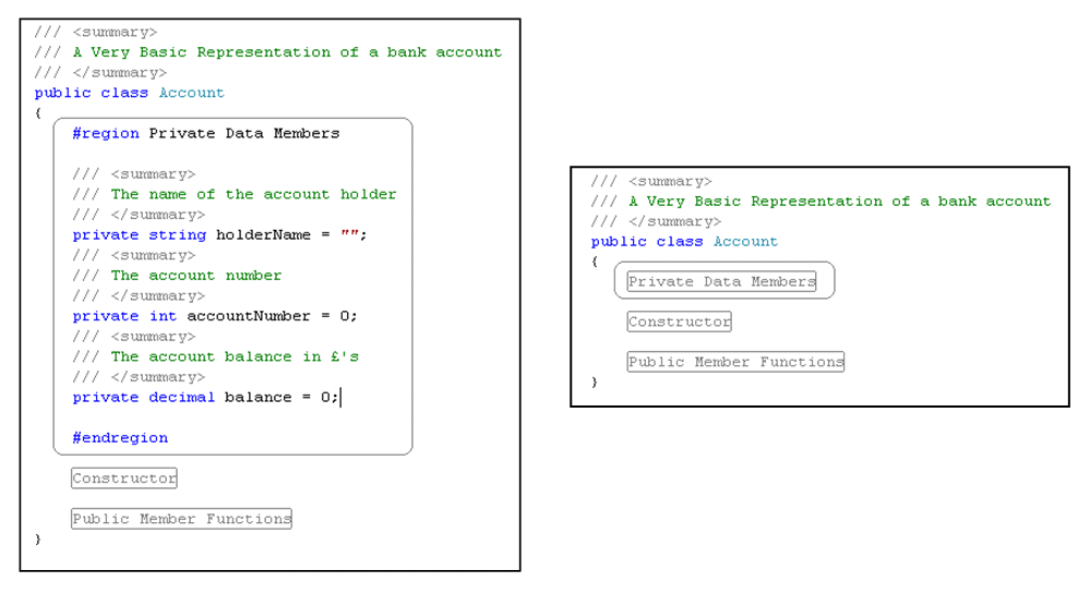C# region directive example