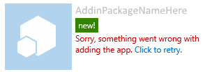SP Addin Installed Failed