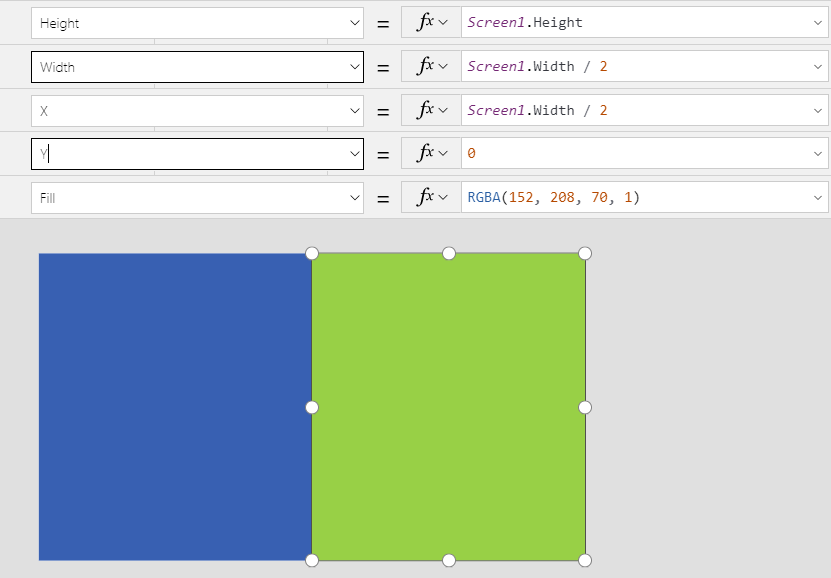 Responsive PowerApps RH Pane Settings