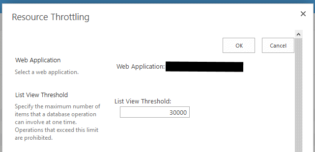 SP ManageListView Query Throttling Value